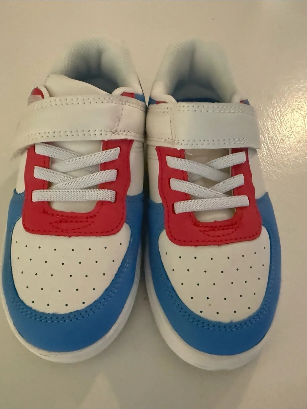Cat & Jack White, Blue & Red Kids Sneakers with Velcro